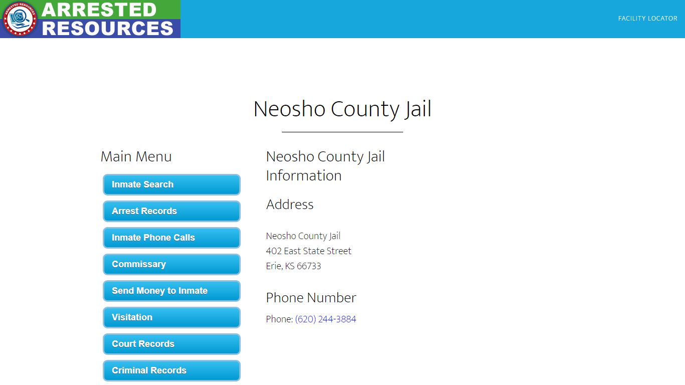 Neosho County Jail - Inmate Search - Erie, KS - Arrested Resources